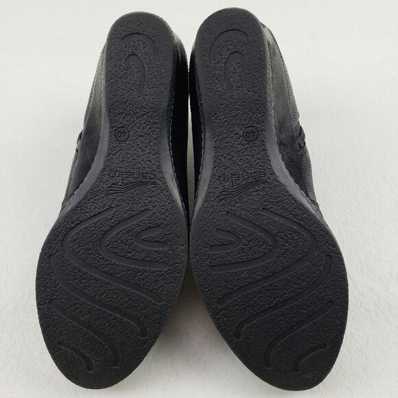 Dansko Luann Wedge Ankle Boot Womens 9.5-10 40 EU Black Leather Floral Side Zip - Picture 11 of 13